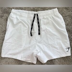 NWOT Men’s Arrival Gymshark White Athletic Shorts Lightweight Elastic Waist